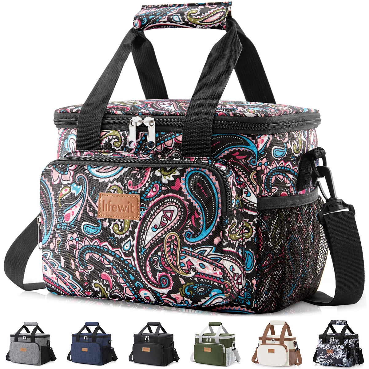 Lifewit Medium Lunch Bag shows thermal insulation for meals on the go.