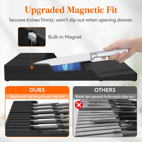 Lifewit non-slip base keeps the organizer steady as the drawer slides.