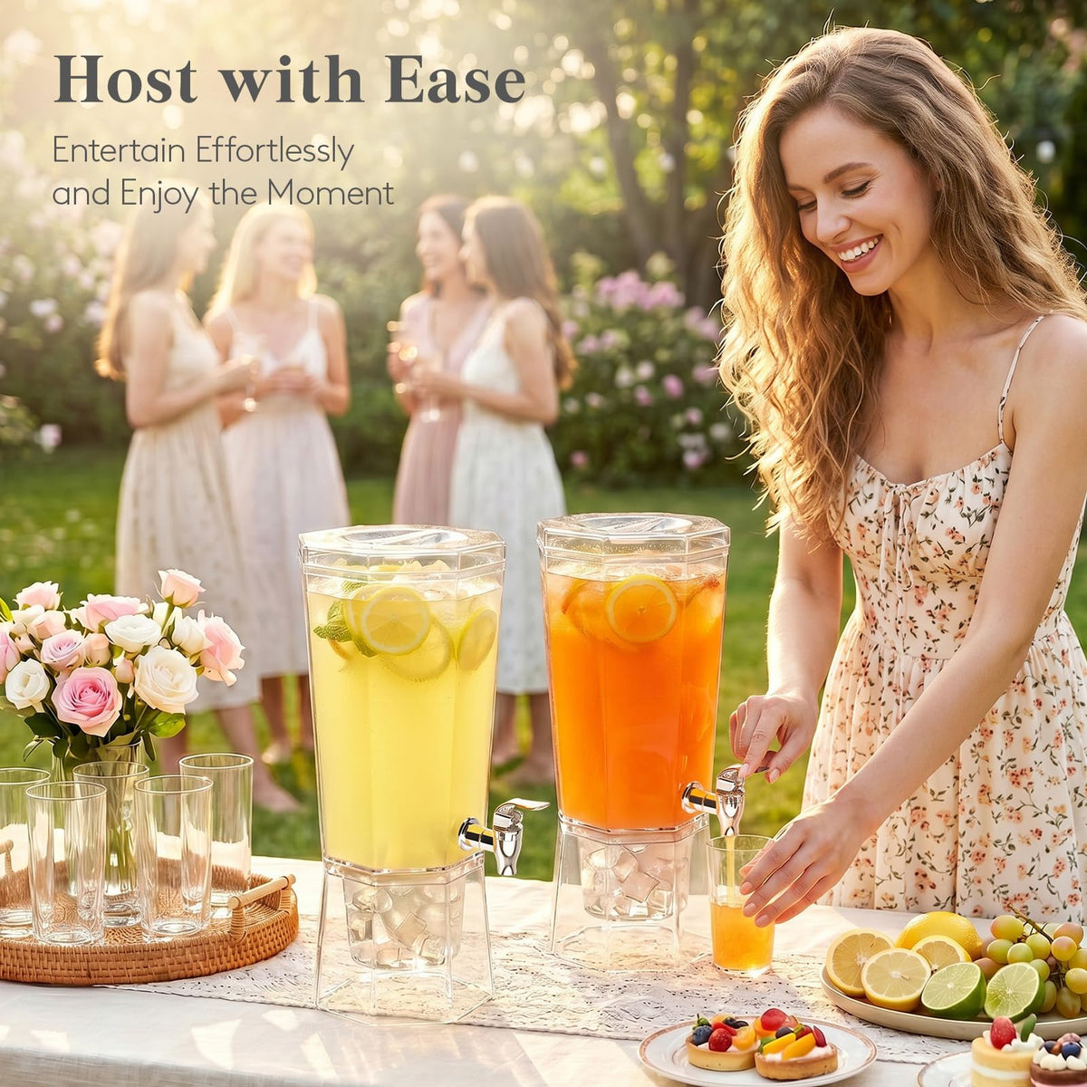 Lifewit party setup with juice dispenser for gatherings