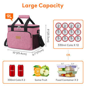 Lifewit pink lunch bag waterproof fabric exterior for durability