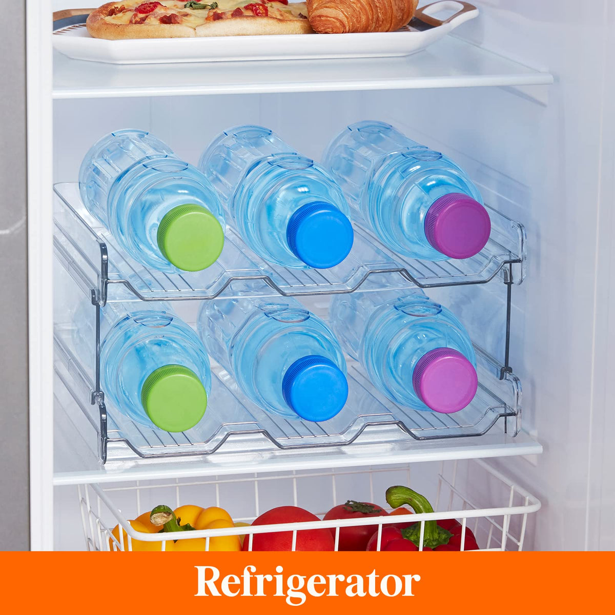 Lifewit in-refrigerator setup chills drinks neatly and prevents tipping