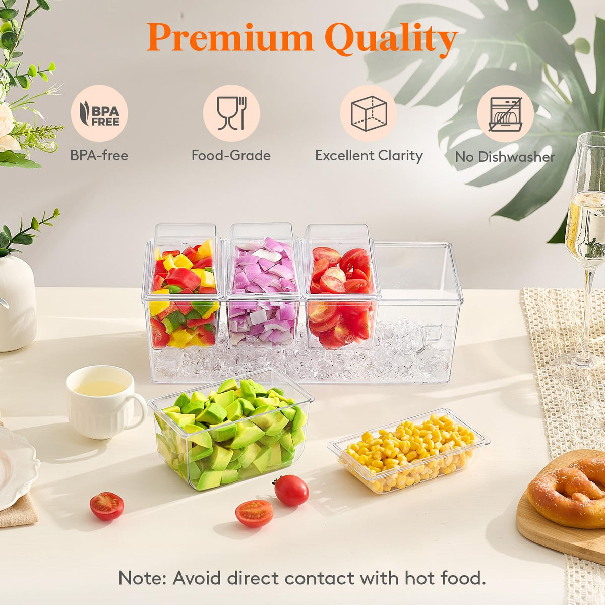 Lifewit taco bar serving set removable compartments allow flexible portioning