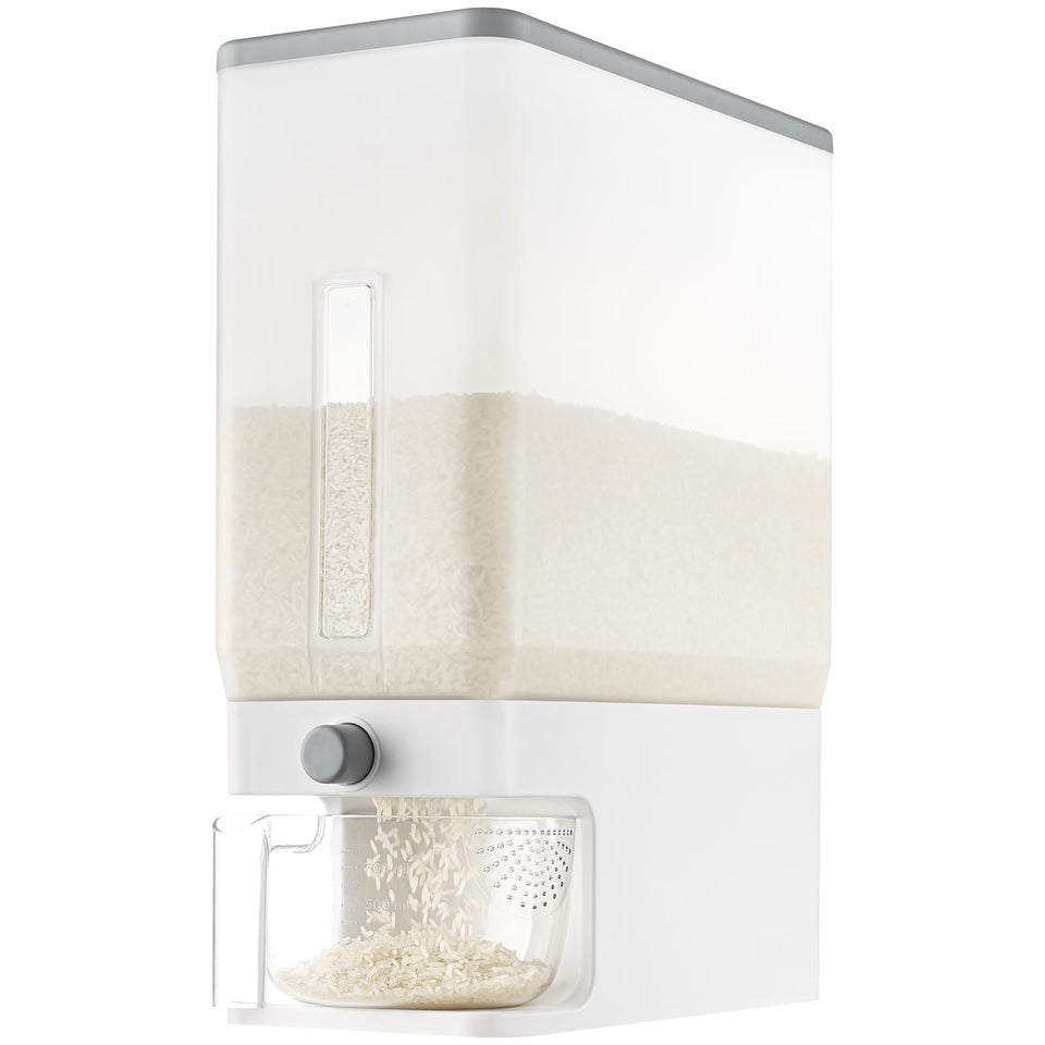 Lifewit rice dispenser with 25 lb capacity for pantry storage.