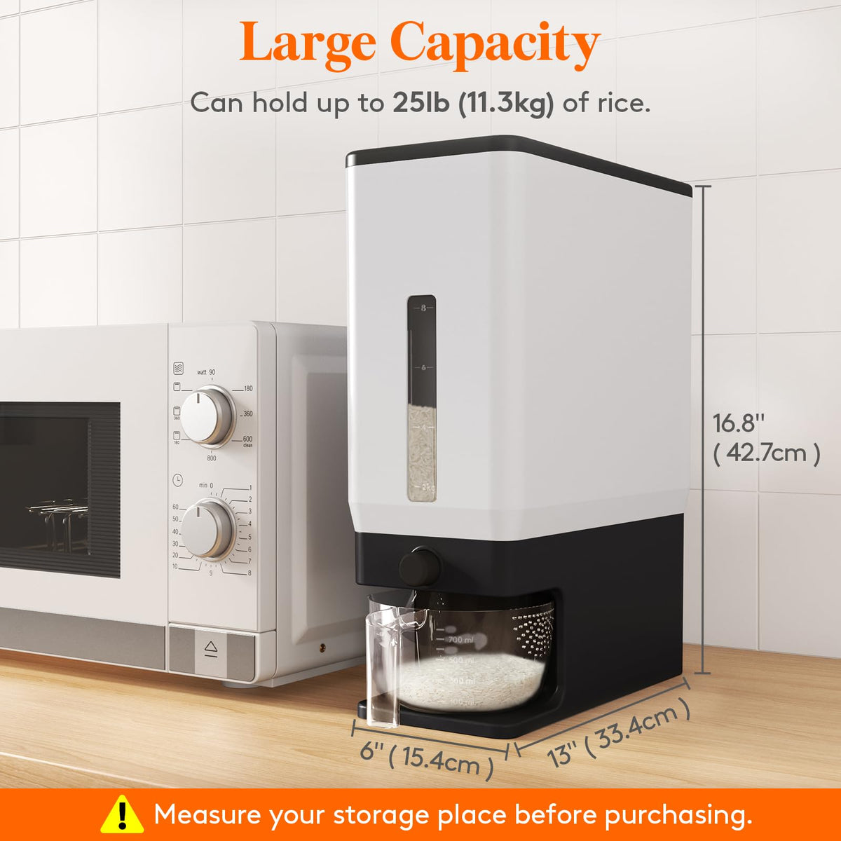 Lifewit Rice Dispenser odor-proof construction for safe grain storage