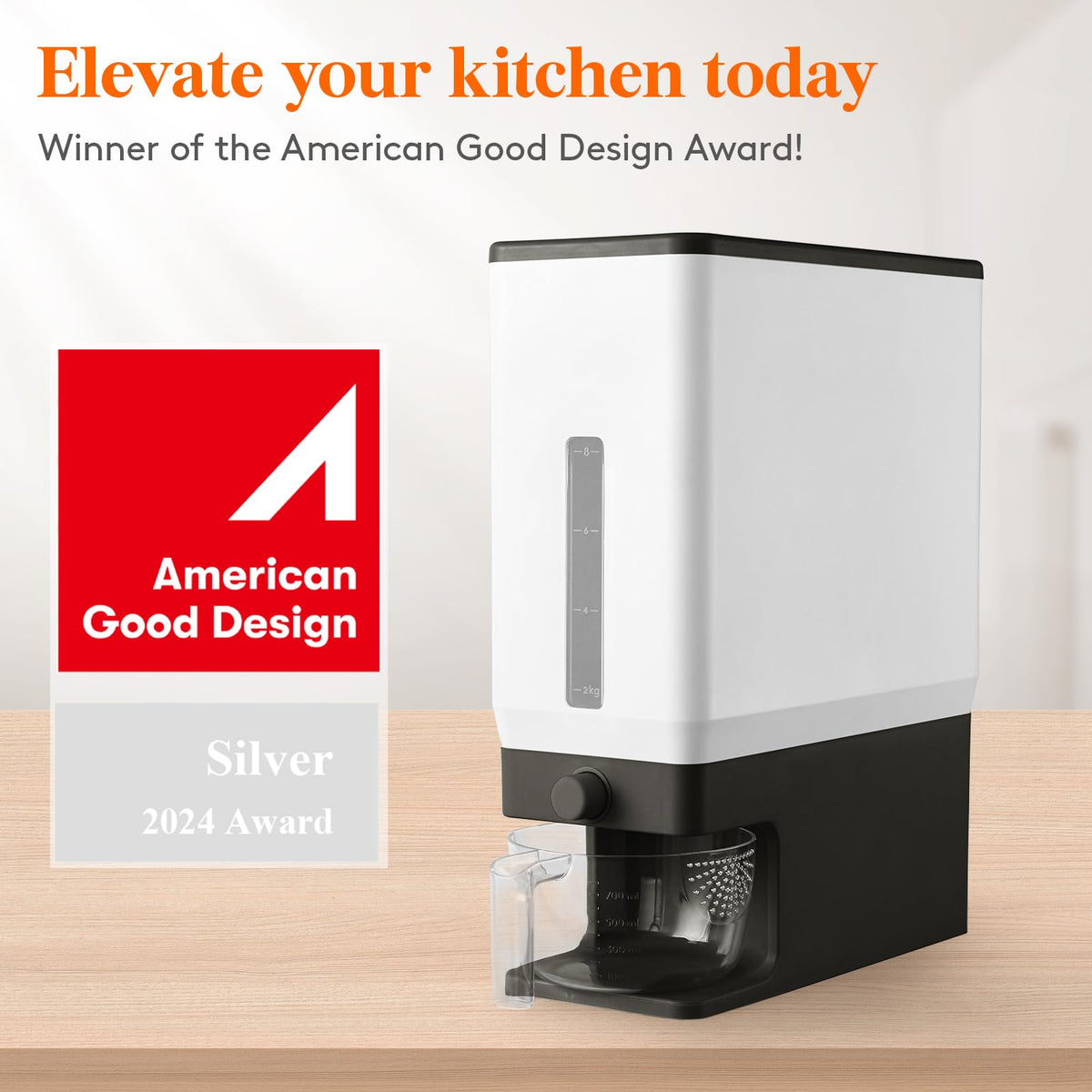 Lifewit Rice Dispenser sealed lid provides airtight storage and odor control