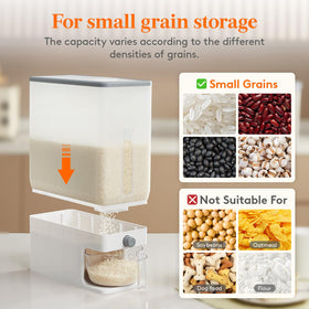 Lifewit dispenser's transparent body lets you see remaining rice.
