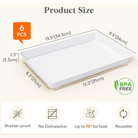 Lifewit serving tray raised edges for secure servings