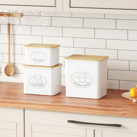 Lifewit set of 3 bins keeps potatoes, onions, and garlic organized.