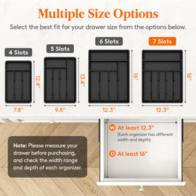 Seven-compartment Lifewit layout organizes forks, spoons, and knives clearly