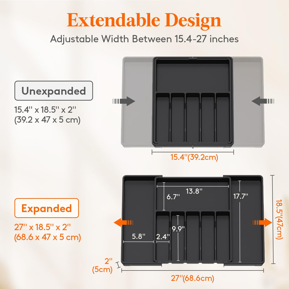 Lifewit BPA-free PP material ensures safe, durable utensil storage.