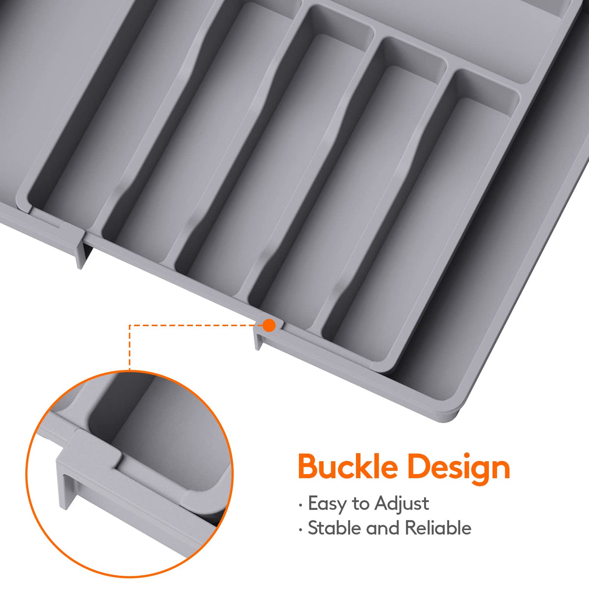 Lifewit adjustable width from 13 to 22.4 inches fits most kitchen drawers.