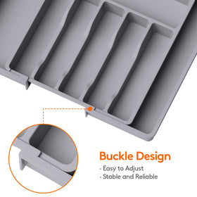 Lifewit adjustable width from 13 to 22.4 inches fits most kitchen drawers.