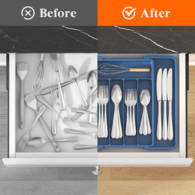 Lifewit silverware drawer organizer compact width fits small drawers