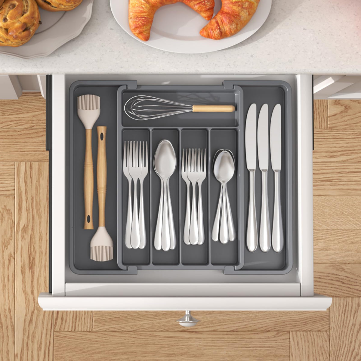 Lifewit dark-gray finish complements modern kitchen drawers