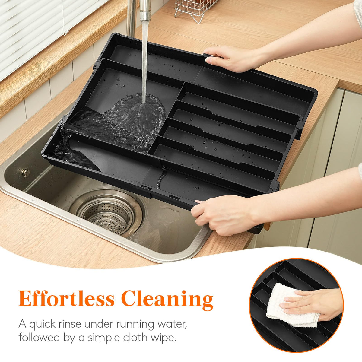 Fits a wide range of drawers 8.9 to 14.3 inches wide