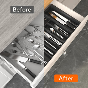 Durable PP material ensures long lasting utensil organization.