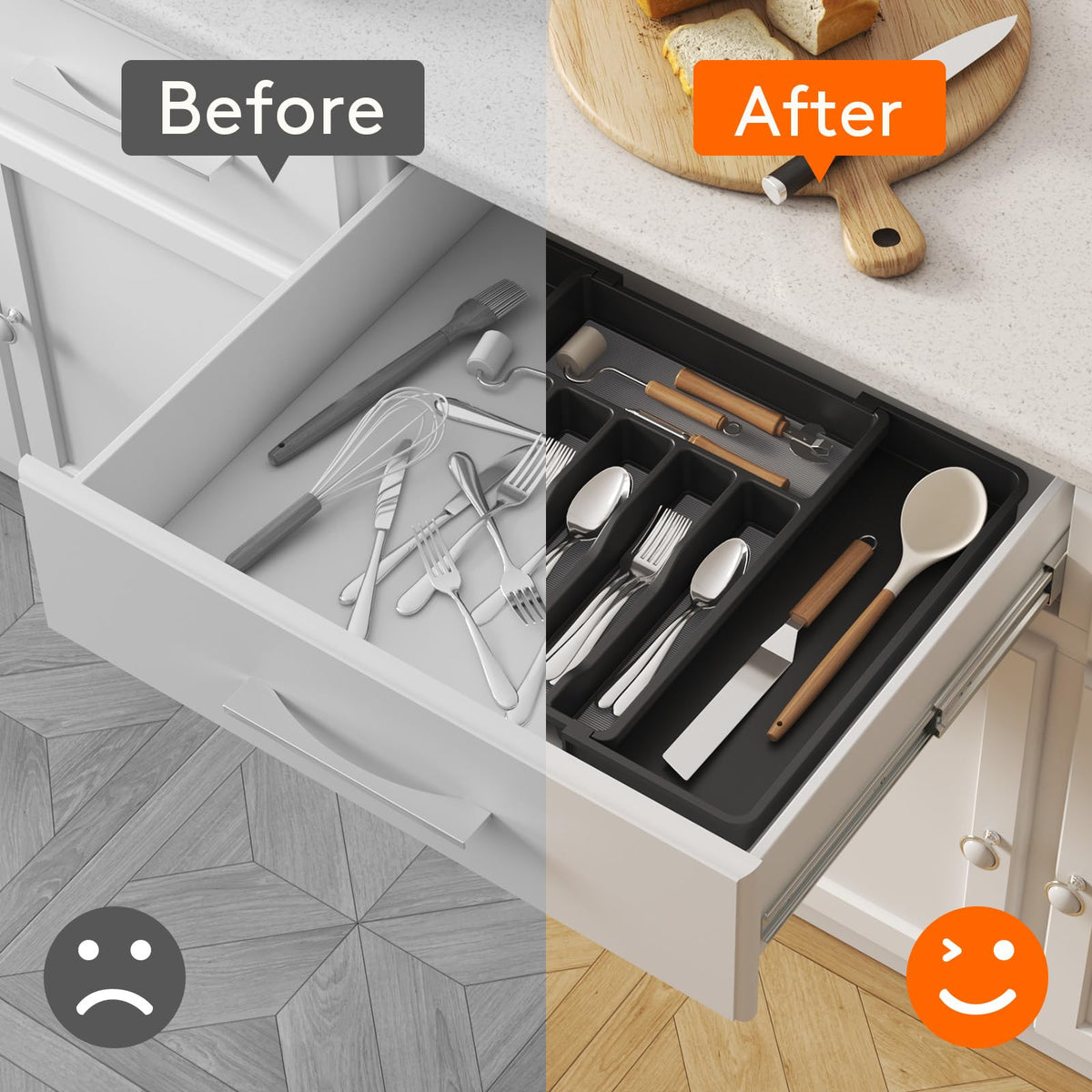 Unique buckle design enables smooth adjustment and stable partitions in Lifewit organizer.
