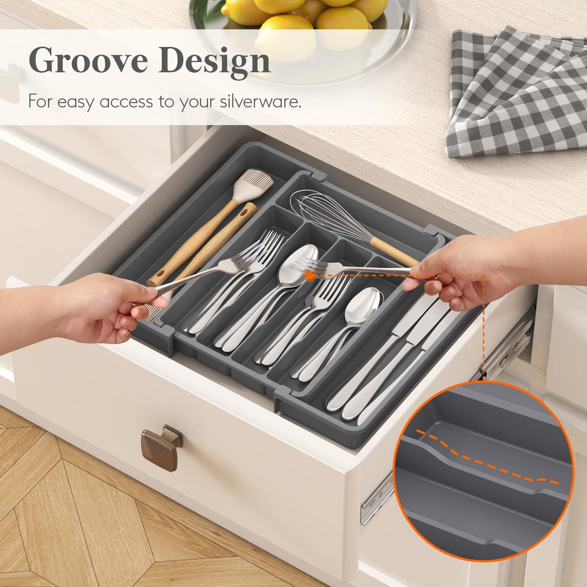 Lifewit easy-clean tray quick rinse after use in kitchen