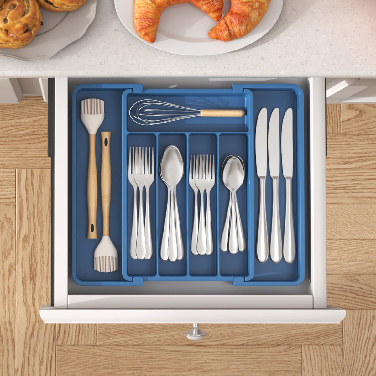 Lifewit silverware drawer organizer easy to clean by hand