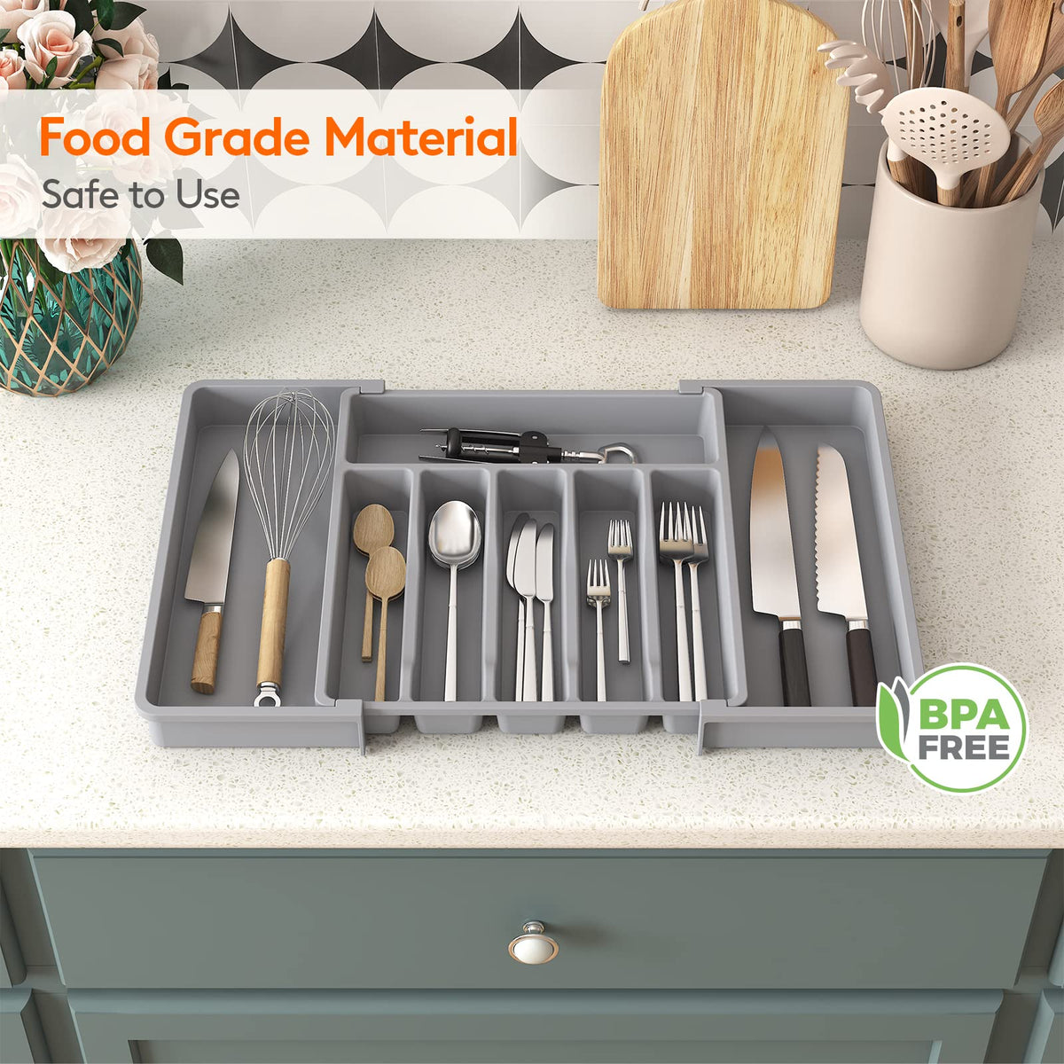 Lifewit edge design makes cleaning and moving the organizer simple between tasks.