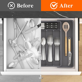 Lifewit eight compartments help sort spoons, forks, knives efficiently.