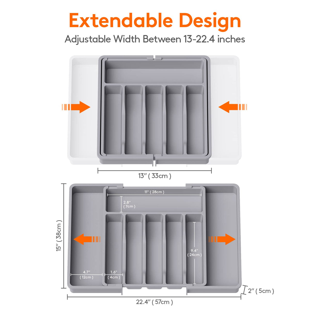 Lifewit eight-compartment tray sorts cutlery quickly for efficient kitchen prep.