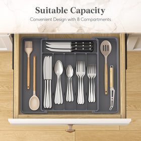 Lifewit extended wider configuration demonstrates maximum capacity for large drawers and bulky cutlery.