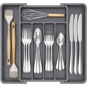 Lifewit silverware drawer organizer full drawer neatly displays cutlery for quick access