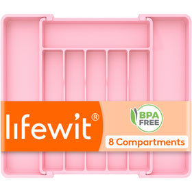 Lifewit silverware drawer organizer fully extended for maximum capacity