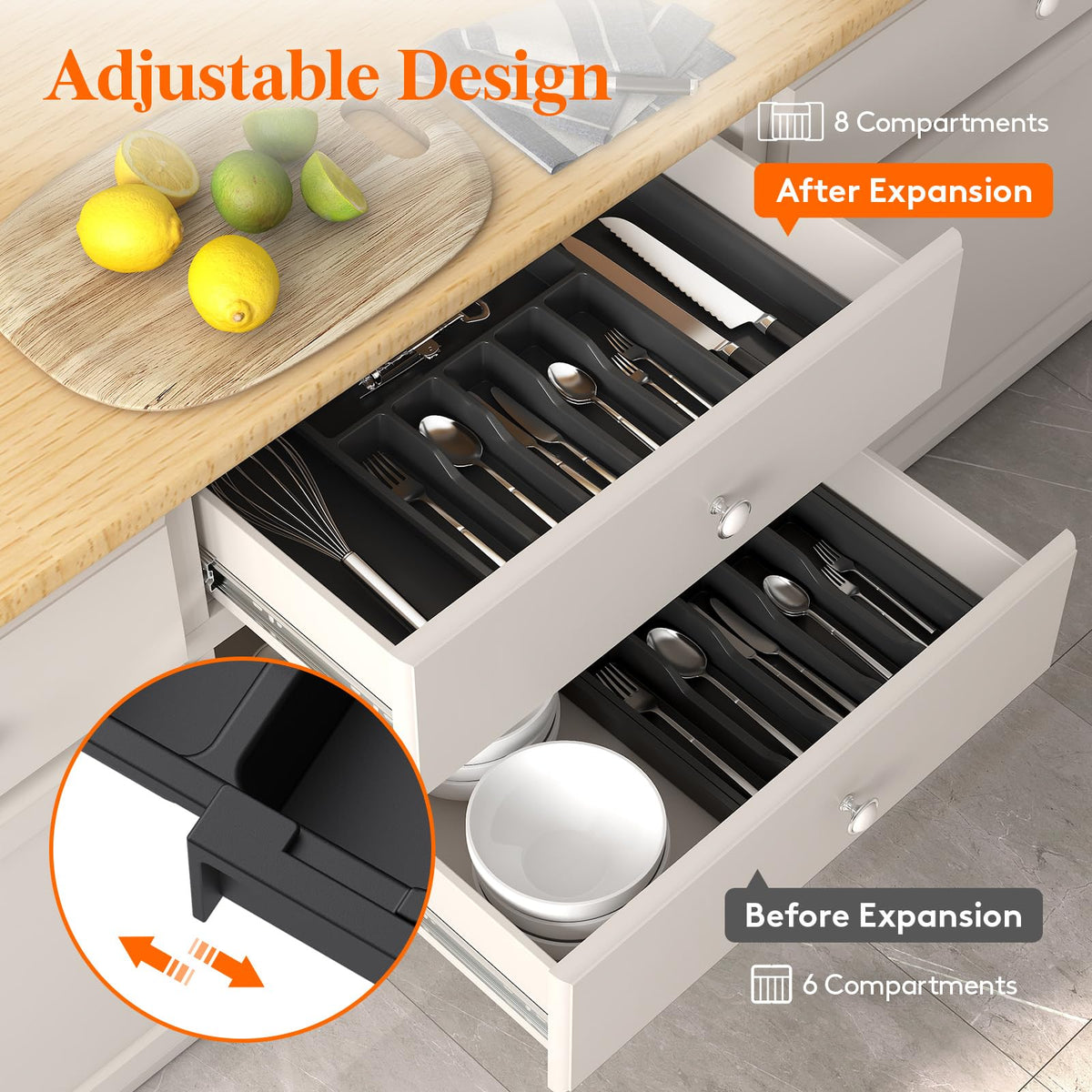 Lifewit groove design provides easy access to utensils