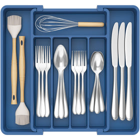 Lifewit silverware drawer organizer left expand panel adds space for utensils