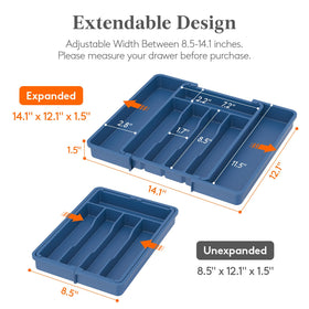 Lifewit silverware drawer organizer right expand panel provides room for more cutlery
