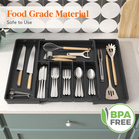 Lifewit black plastic organizer blends with a modern kitchen.