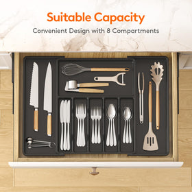 Lifewit silverware tray with compartments creates neat, easy access.