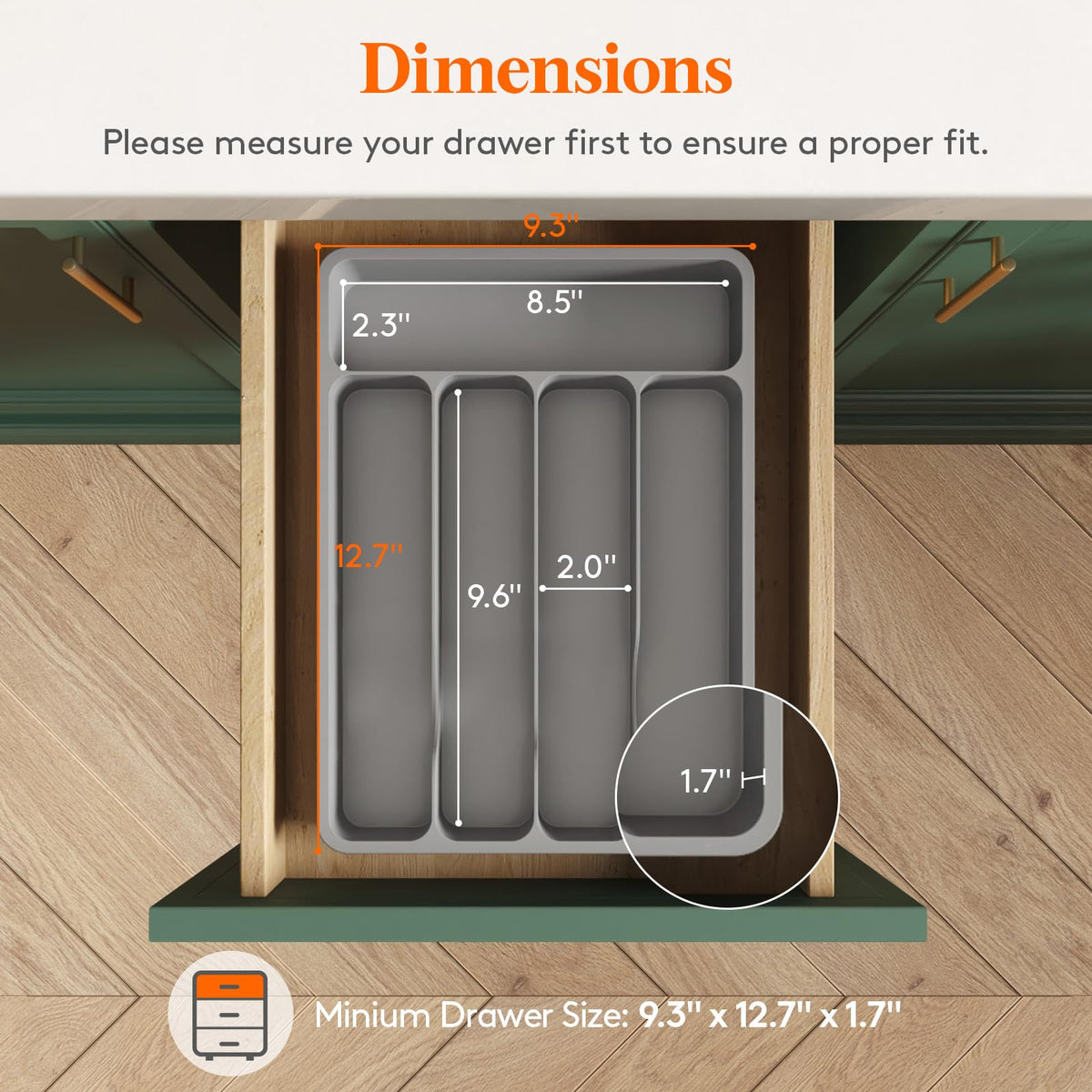 Lifewit drawer-friendly dimensions fit most drawers without crowding.