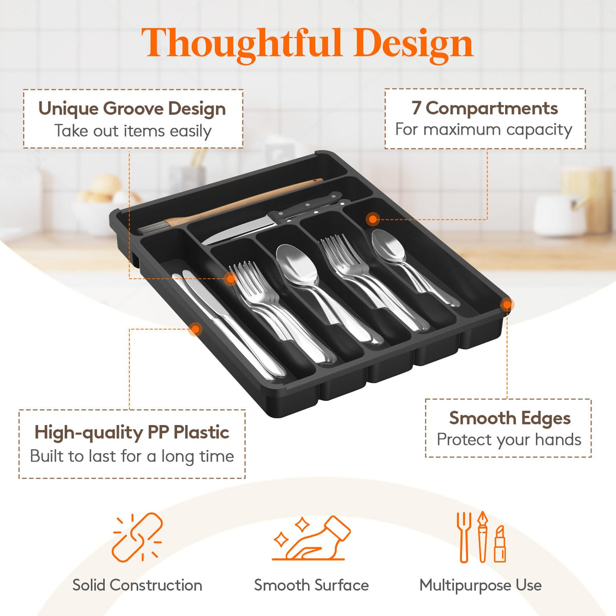 Lifewit easy-clean tray rinses clean to remove stains.