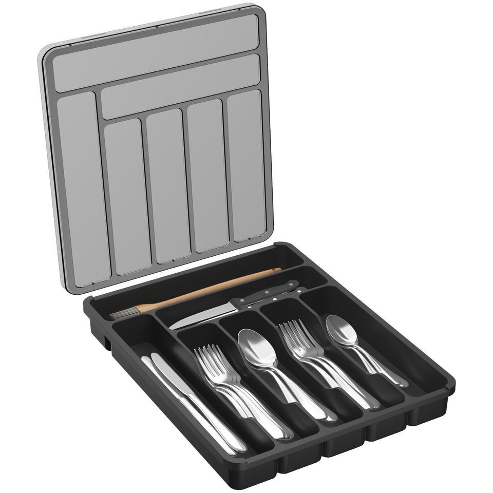 Lifewit silverware organizer with lid drawer-fit keeps utensils organized and easily accessible.