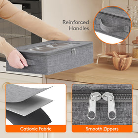 Lifewit silverware storage box dual side handles for easy carrying outdoors.