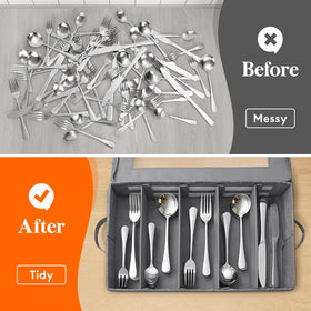 Lifewit silverware storage box stackable design saves cabinet space.