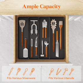 Lifewit silverware tray with 3-4 compartments, organized for easy access