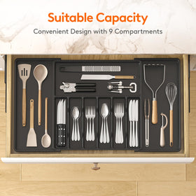 Lifewit tray with 7-9 compartments sorts spoons, forks and knives