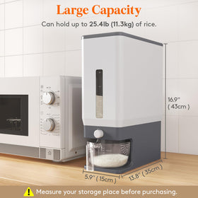 Lifewit container demonstrates compact kitchen storage saving space.