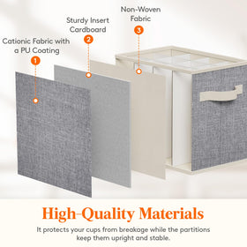 Lifewit stackable storage box with lid inserts for compact shelving