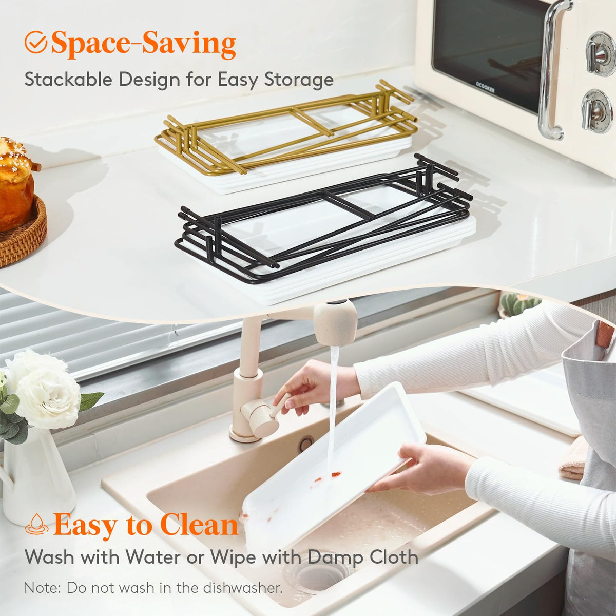 Lifewit stackable tray storage solution for compact when not in use