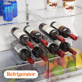 Two-shelf Lifewit wine rack stores four bottles in compact storage.
