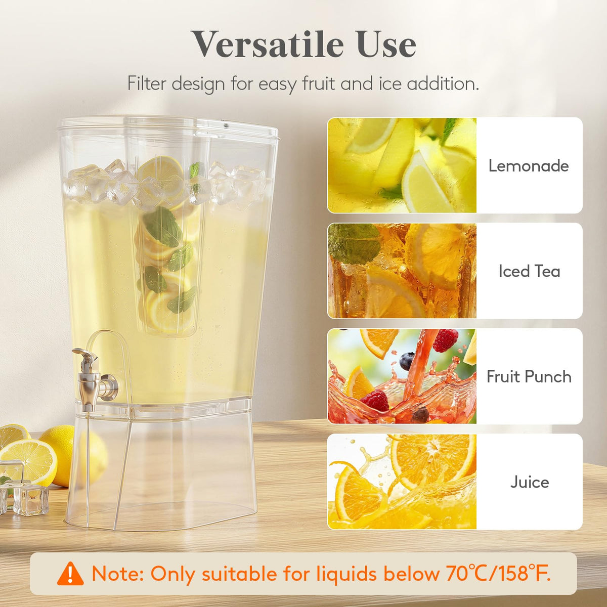 Lifewit table sign included helps label drinks for quick self-service