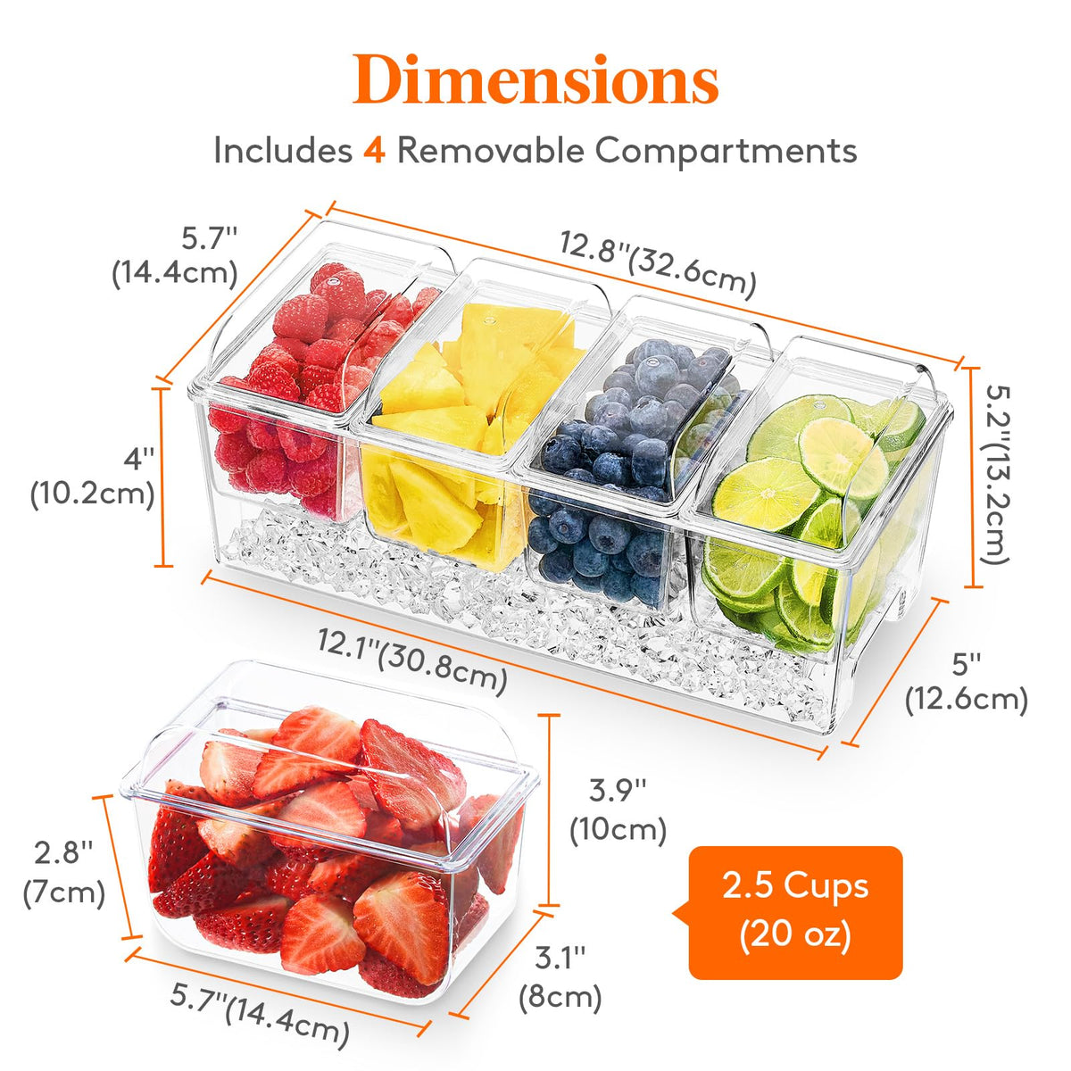 Lifewit Taco Bar Serving Set container lids closed for spill-free display and transport
