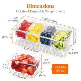Lifewit Taco Bar Serving Set container lids closed for spill-free display and transport