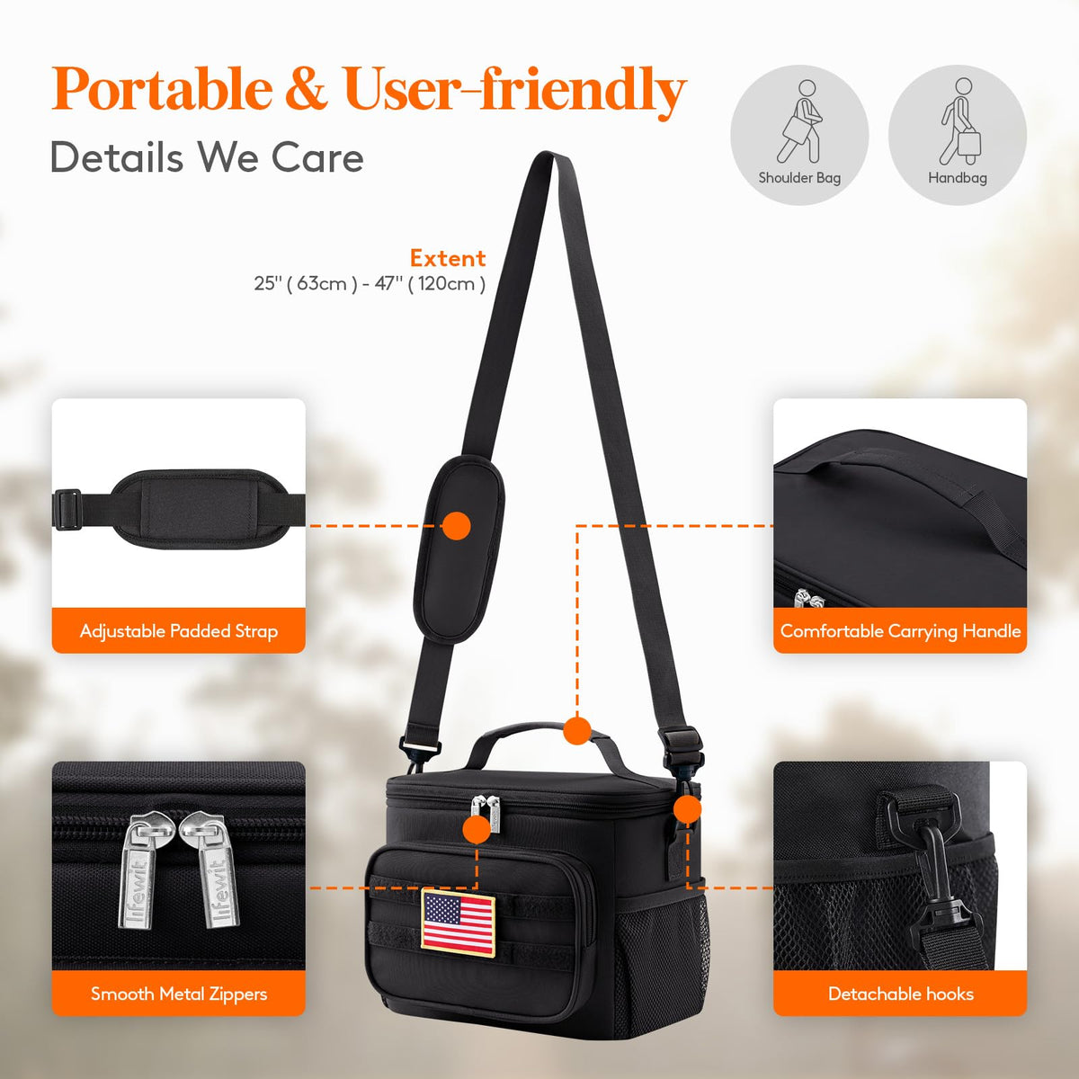 Lifewit durable fabric resists dirt and wear on outdoor trips.
