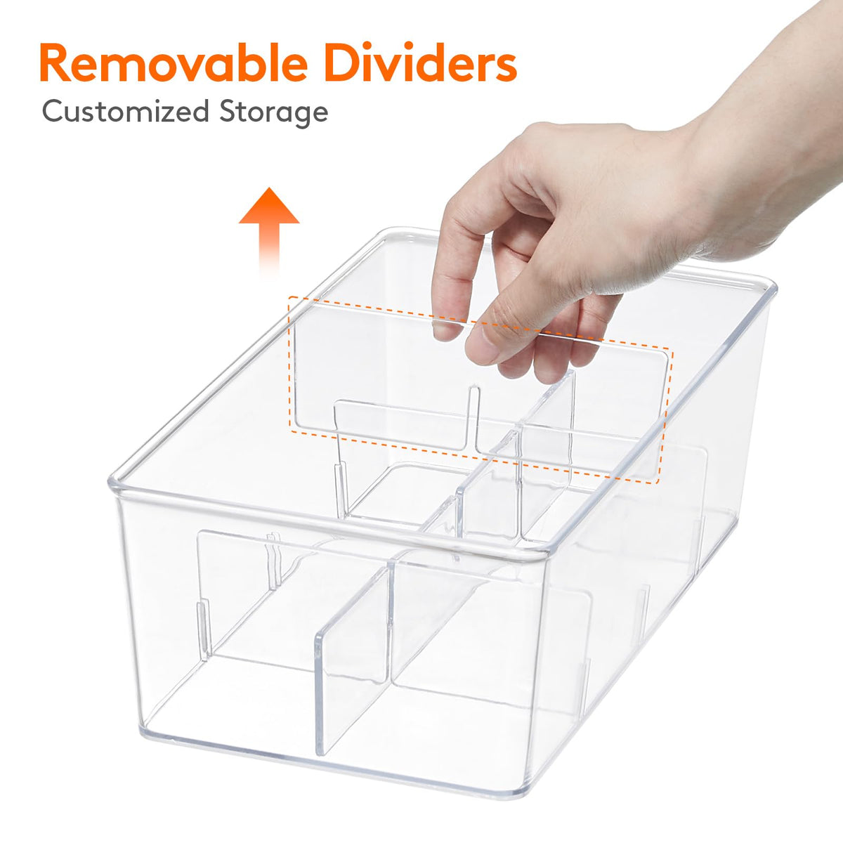 Lifewit organizer shows removable dividers to tailor tea and packet storage.